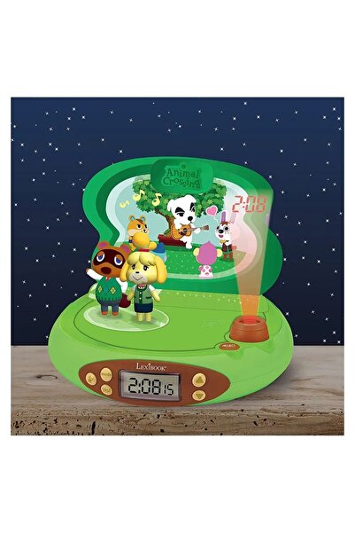 LEXIBOOK Ceas cu alarmă Animal Crossing, cu proiector și funcție de lumină de...