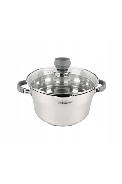 Maestro Oală din oțel inoxidabil cu capac pentru inducție și gaz 18cm 2.4L MR...