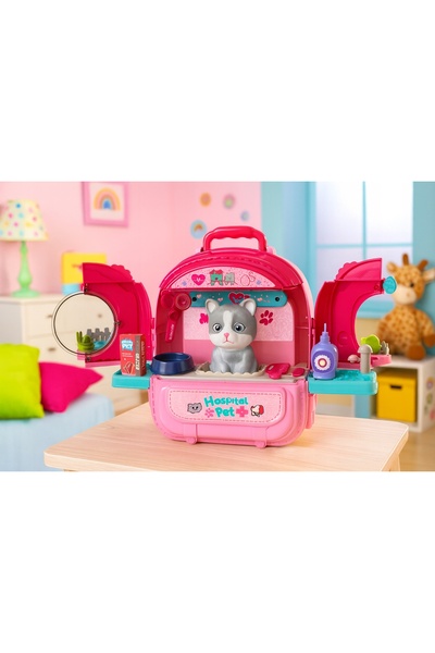 NO BRAND Set 3-în-1: Salon de înfrumusețare pentru pisici, Pet Shop, Jucărie ...