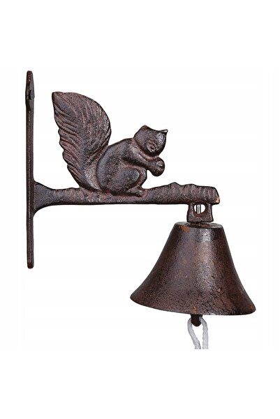Esschert Design Sonerie de ușă din fontă, clopot decorativ, veveriță, retro