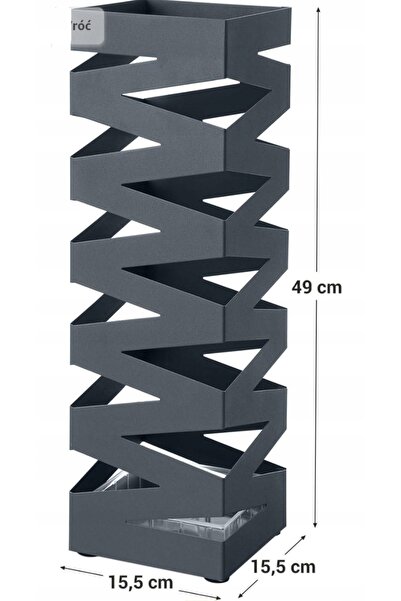 SONGMICS Suport umbrelă negru modern 49cm cu orificiu de scurgere interior LOFT