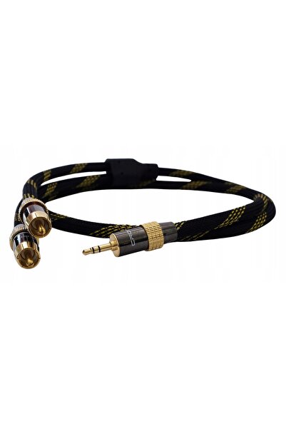 NO BRAND Cablu Cross-Tech AUDIO HQ 2x RCA MINI JACK 3.5MM CINCH STEREO GOLD H...