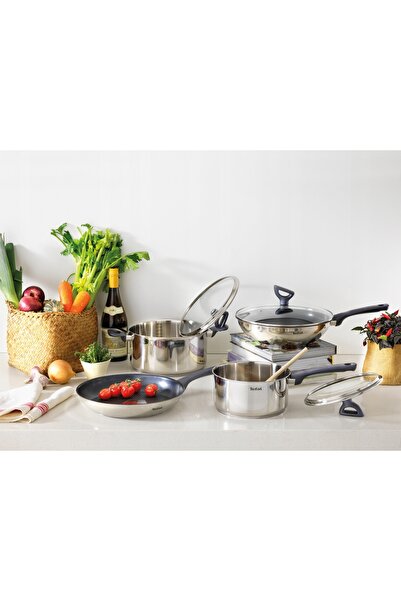 TEFAL Tigaie wok cu capac Daily Cook g7309955 28cm oțel pentru inducție