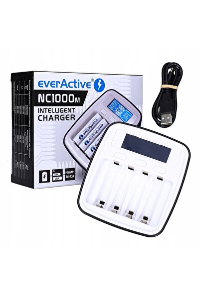 everActive Încărcător de baterii AAA AA de dimensiuni mici pentru cablu USB-C