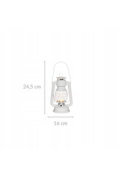4LIVING LAMPĂ LED METALICĂ STORM ALBĂ 24,5 CM ALIMENTATĂ CU BATERII