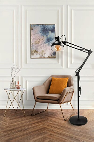 BERGE Lampadar LED de podea 1x E27 185CM Reglabil Construcție solidă