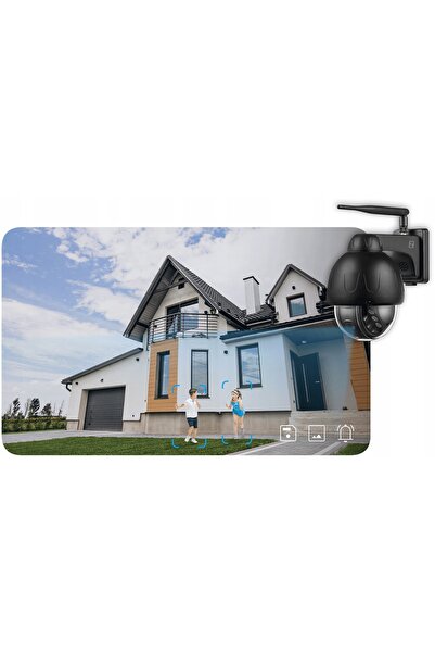 NO BRAND Cameră de exterior rotativă WiFi 5MPx cu detecție audio, metalică, n...