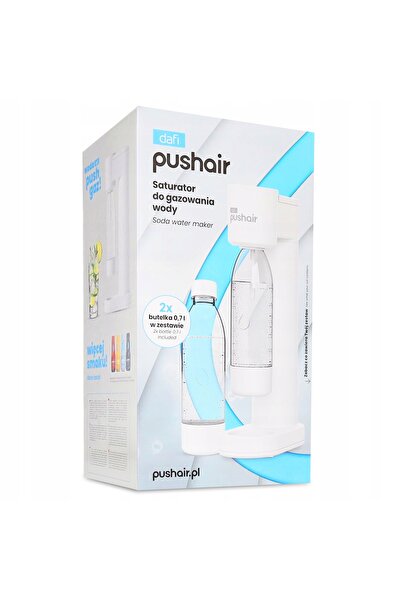 Dafi Saturator pentru sifon de apă alb + Cartuș CO2 + 2x Sticlă 0,7 Pushair