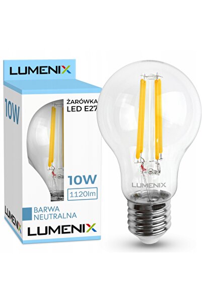 NO BRAND 10 becuri LED FILAMENT E27 de 10 W, lumină neutră, tip Edison