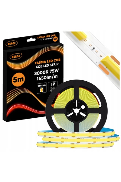 NO BRAND Bandă luminoasă LED COB tip neon 12V 5m 15W/m 528 LED-uri 75W 3000K ...