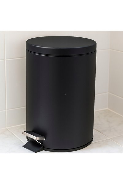 Bathroom Solutions Coș de gunoi metalic cu capac 5L Dimensiuni 26.5x20.5 cm N...