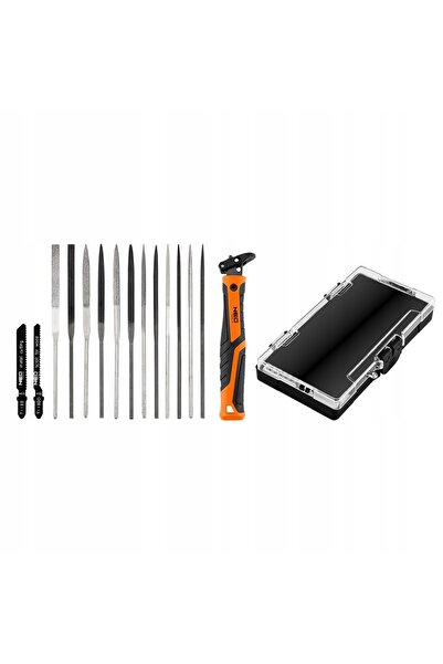 NEO Tools Suport pentru pile de ac, set de 14 pile + 1 suport 44-653