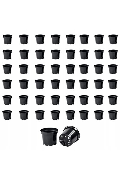 NO BRAND Ghiveci de producție DonKwiat Rotund 4 L 21 cm Plastic negru 50 buc.
