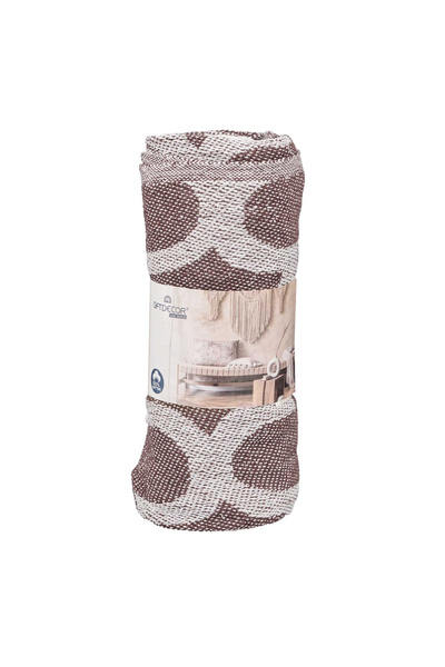 Gift Decor Cuvertură de pat din bumbac 125 x 150 cm maro jacard, spălare manuală