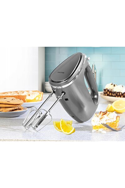 SALTER Mixer de mână de bucătărie gri, 300 W, 5 viteze, pentru amestecare și ...