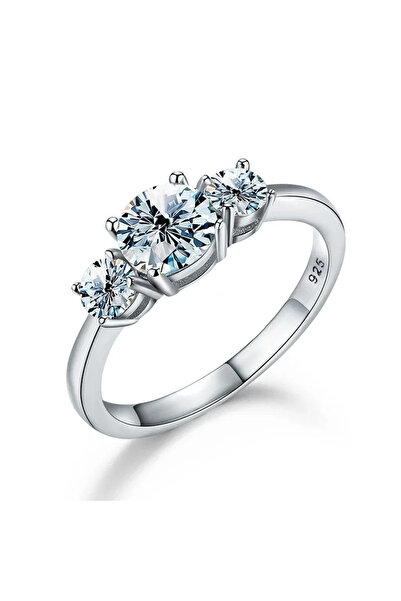 Choice4 8 Silver 1.6 carat (total) GRA 1.6ct Real Moissanite Diamond Round Ri...