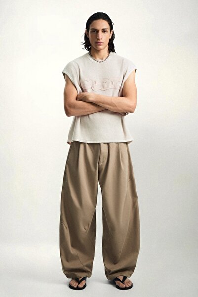 Bershka Pensli barrel fit pantolon