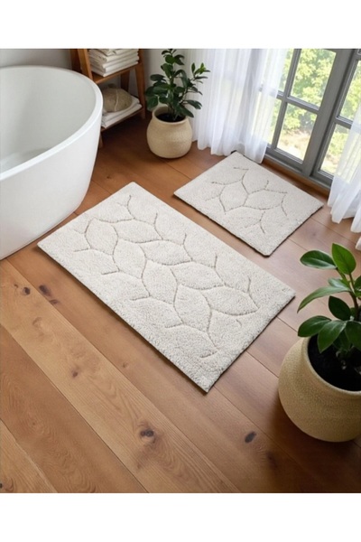 Çapa Home Noddle Otantik Yaprak Model %100 Pamuk 2 Parça Klozet Takımı