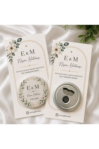 anoragiftstudio 20 Adet Açacaklı Magnet Nişan Hediyeliği Nikah Hediyeliği
