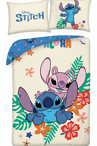 Halantex Lenjerie de pat din bumbac 140x200 Lilo și Stitch pentru tineret, co...