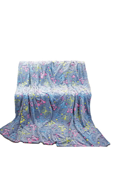Cotton World Pătură fosforescentă 150x200 cu fluturi colorați fluorescenti
