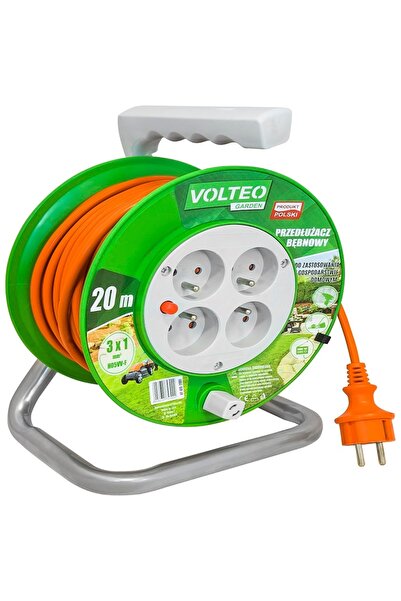 Plastrol Prelungitor de grădină pe tambur, cablu 20m H05VV-F 3*1mm - VT-415-2001