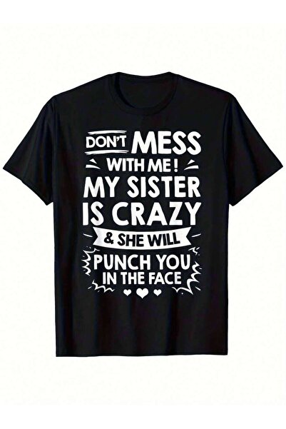 NOURAM Funny Crazy Design Brother And Sister Humor Quote T-Shirt, Classic Ret...