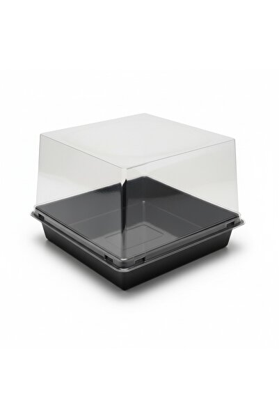 OEM CASEROLA PENTRU PRAJITURI NEAGRA+CAPAC 120X120XH80 MM, 50 BUC/SET