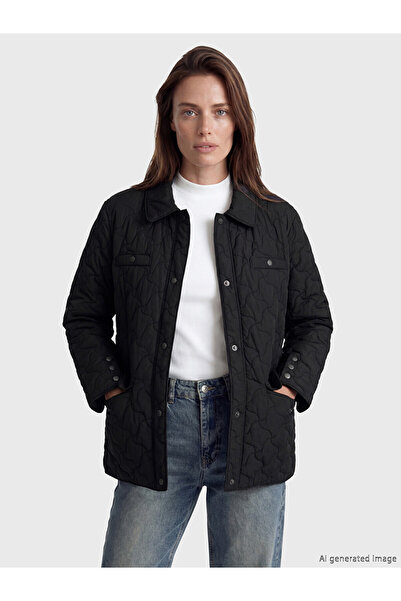 LC Waikiki Shirt Collar Quilted Women's Puffer Coat