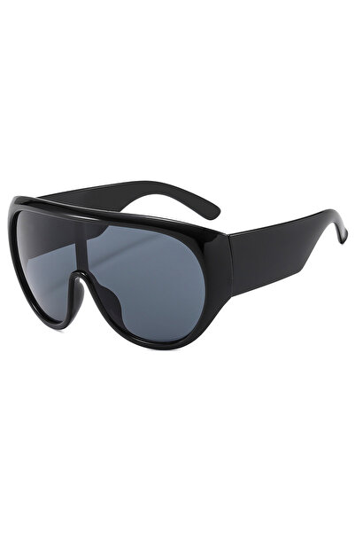 Choice4 black Y2K Hip Hop Shield Sunglasses Women Oversized Y2K One-Piece Lar...