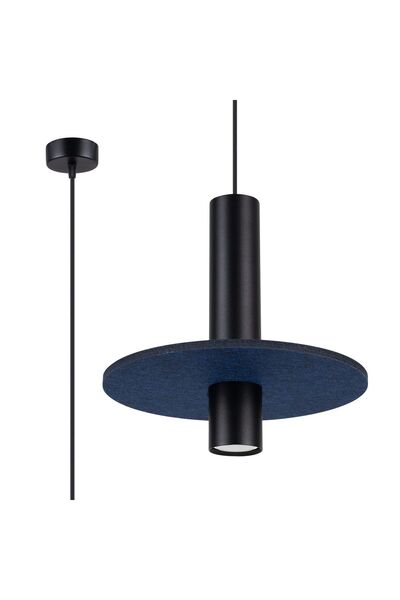SOLLUX PELTA 1 lampă suspendată negru/albastru marin