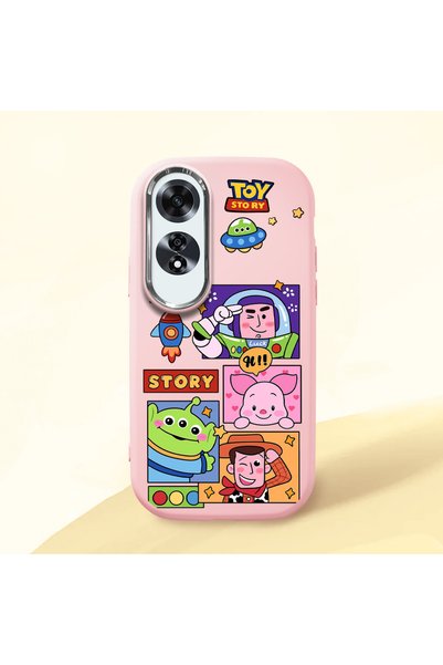 ucuc Oppo A60 Compatible Shock-Absorbing Camera Protected Pink Silicone Case