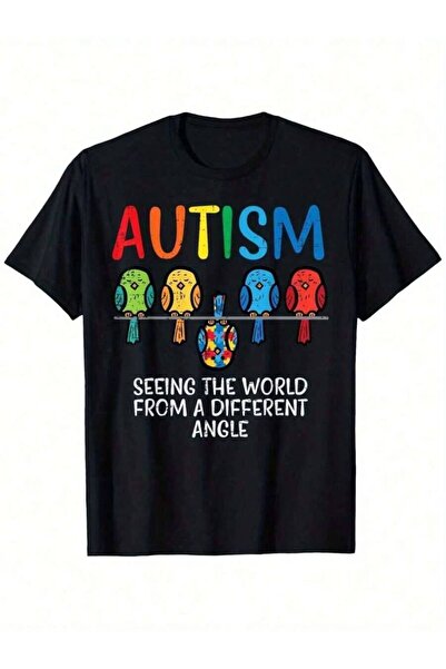 23ERVA -Shirt Awareness - Colorful Owl Design Offering Unique Perspective, Ma...