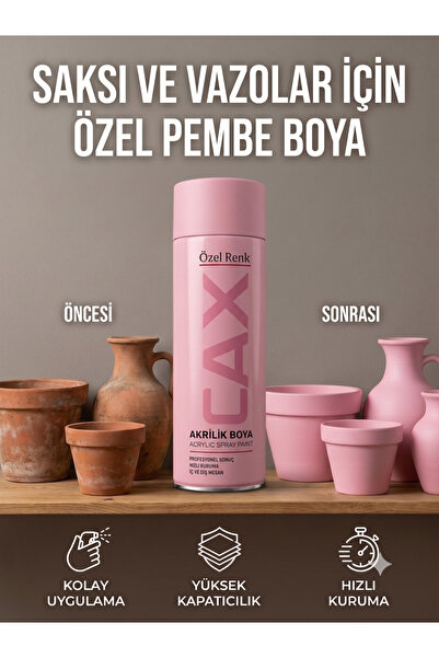 caxcolors Akrilik Sprey Boya 400ml - Saksı ve Vazolar İçin Hızlı Kuruyan Hobi...
