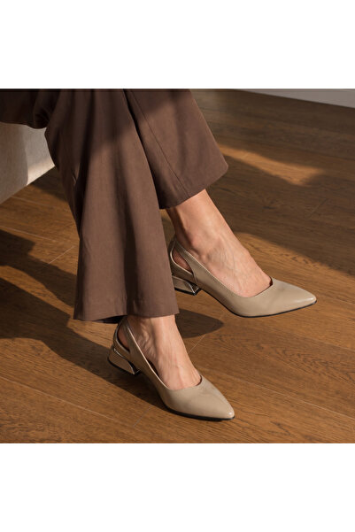 Platin Mink Patent Leather Women's Heeled Shoes