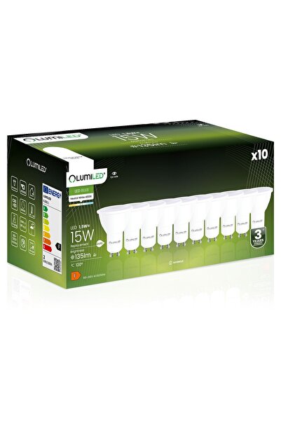 Lumiled 10x Bec LED GU10 Spot PAR16 1.5W = 15W 135lm 4000K Neutră 120 °