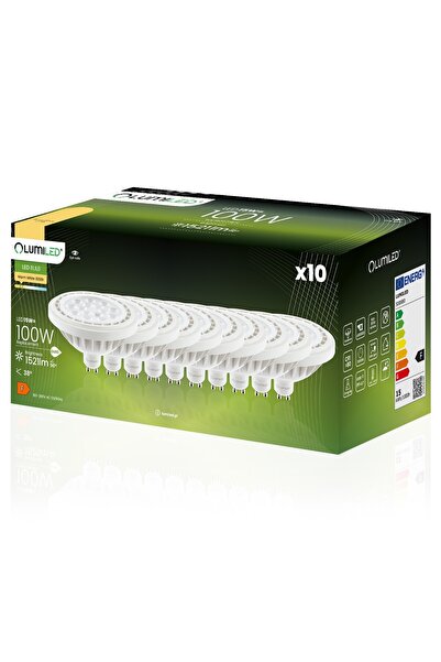 Lumiled 10x Bec LED GU10 Spot ES111 15W = 100W 1521lm 3000K Cald 38 °
