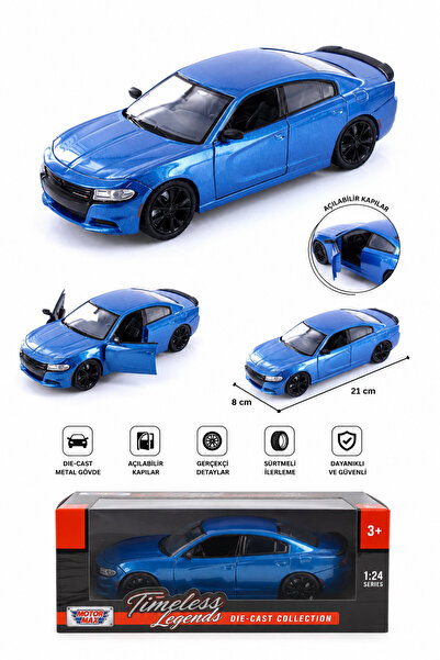 craftivio 1:24 2023 Dodge Charger Sxt Blue Die-Cast Metal Model Car