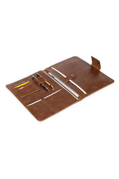 deridense 11 Inch Vegan Leather Organizer Tablet iPad Case