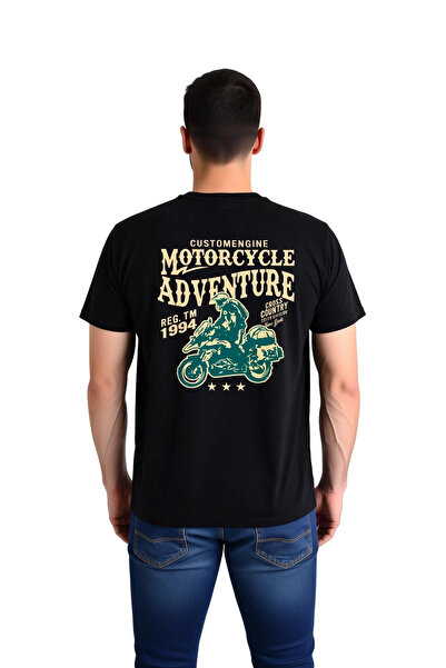 PayBuy Men's Retro Motorcycle Adventure Theme Printed Short Sleeve T-Shirt Vi...