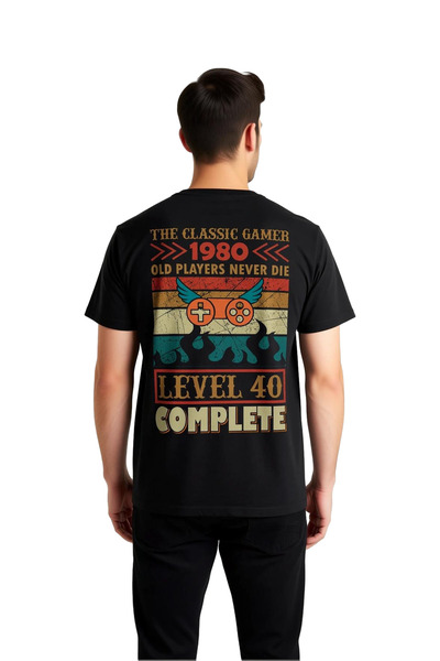 PayBuy Men's Retro Game Themed Printed T-Shirt Level Complete Nostalgia Daily...
