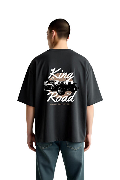 PayBuy Tricou cu imprimeu supradimensionat pentru bărbați, cu tematică vintag...