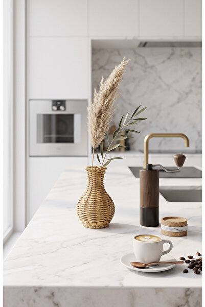 Kitchen Life Decorative Rattan-Look Multi-Purpose Modern Vase 17 cm
