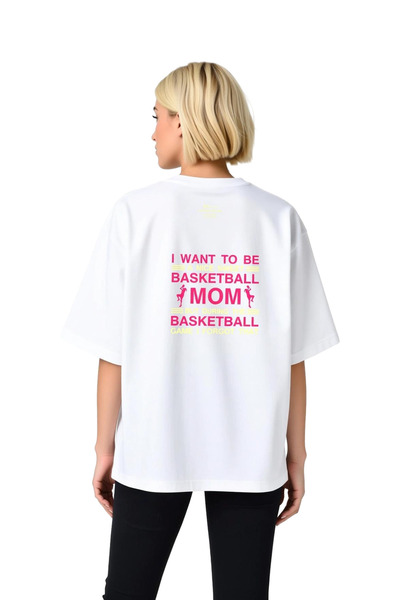 PayBuy تي شيرت نسائي كبير الحجم مطبوع عليه Basketball Mom Mood