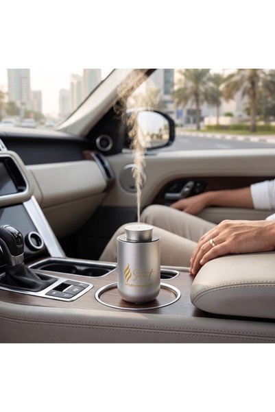 Scent Home Smart Car Aromatherapy Diffuser | USB Rechargeable Essential Oil Diffuser | Car & Home | Silver