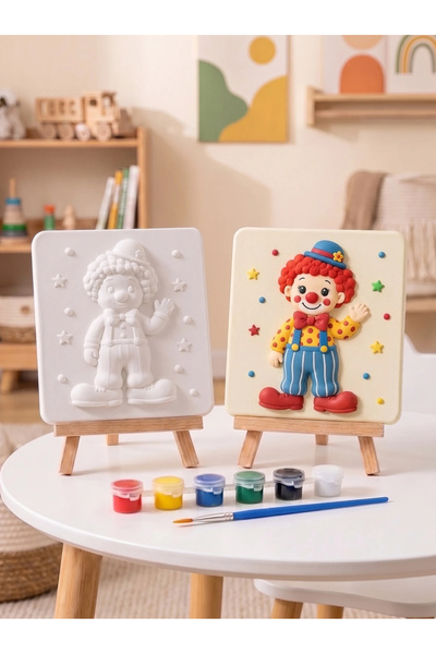 Tabdiko Sevimli Palyaço 15x15 Taş Boyama Seti – Çocuk ve Yetişkin Hobi Seti