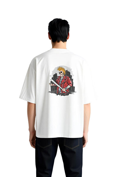 PayBuy Tricou cu mânecă scurtă cu imprimeu grafic cu schelet punk rock suprad...