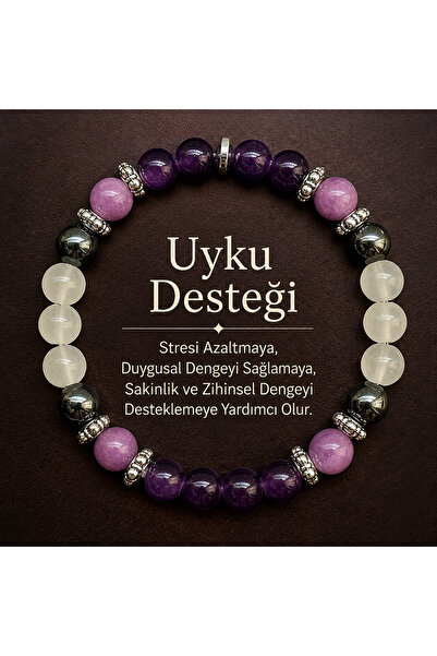 best bioenerji taş terapi Sleeping Themed Natural Stone Bracelet |   8 mm Cer...