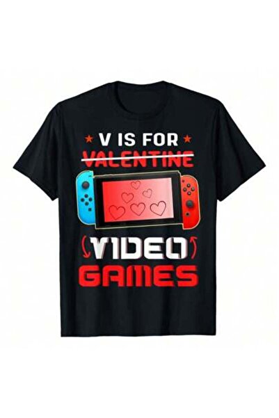 25W تي شيرت Valentines Day Son V Is Video Games Gamer، مصنوع من القطن الخالص ...