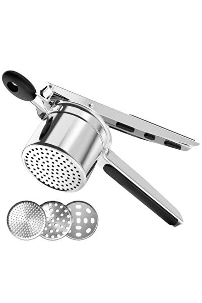 DubaiGallery Premium Stainless Steel Potato Ricer with 3 Interchangeable Disc...